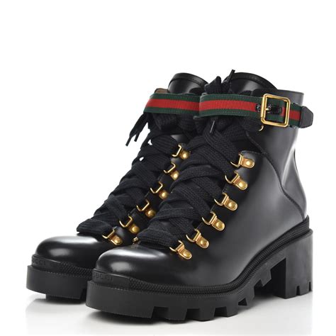 black gucci boots womens|gucci black combat boots.